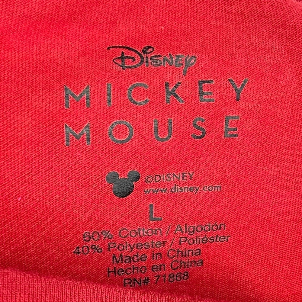 Disney Red Mickey & Minnie Long Sleeve Cropped Shirt - Picture 2 of 2